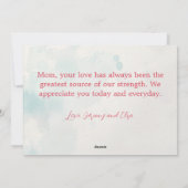 Vintage florale "Muttertagskarte" Feiertagskarte (Rückseite)