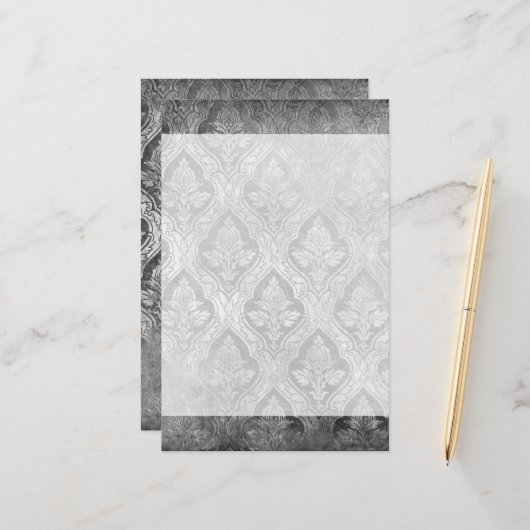 Vintage, florale Papierstapel - B&W (Vorderseite/Rückseite Beispiel)