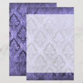 Vintage, florale Papierstative - Lila (Vorne/Hinten)