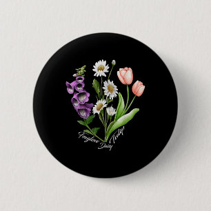 Vintage florale Pflanze Foxglove Daisy Tulip Blume Button