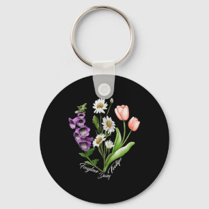 Vintage florale Pflanze Foxglove Daisy Tulip Blume Schlüsselanhänger