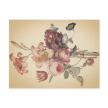 Vintage florale Postkarte
