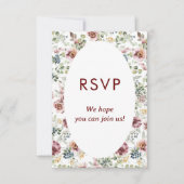 Vintage florale romantische Hochzeitskarte RSVP Karte (Vorderseite)