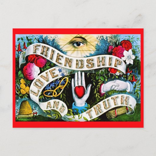 Vintage florale Romantische Valentine Liebe Freund Postkarte (Vorderseite)