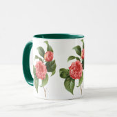 Vintage florale, rosa Kamelien Blume von Redoute Tasse (Vorderseite Links)