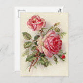 Vintage florale Rose elegante Postkarte (Vorne/Hinten)