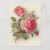 Vintage florale Rose elegante Postkarte (Vorderseite)