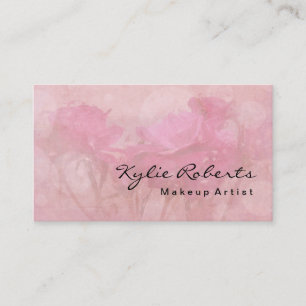 Vintage florale Rose Makeup Artist Calligraphy Visitenkarte