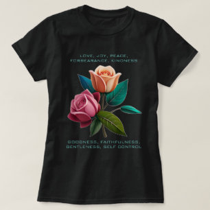Vintage florale Rose mit der Frucht des Geistes T-Shirt