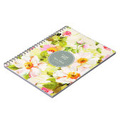 Vintage florale Rose Peonies Monogram Tagebuch Hin (Linke Seite)