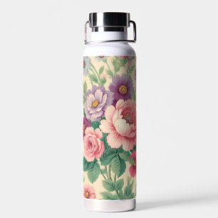 Vintage florale Rose und Daisis Wasserflasche Trinkflasche