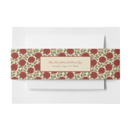 Vintage florale Rote Rose Romantische Hochzeit Einladungsbanderole