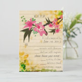 Vintage florale RSVP-Karte Einladung (Stehend Vorderseite)
