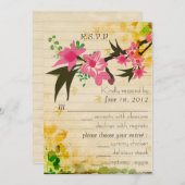 Vintage florale RSVP-Karte Einladung (Vorne/Hinten)
