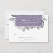 Vintage florale RSVP-Karte | Violett RSVP Karte (Vorderseite)