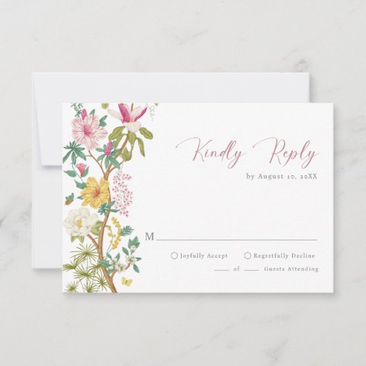 Vintage florale RSVP-Karten RSVP Karte (Vorderseite)