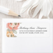 Vintage florale Rücksendeadressen-Aufkleber (Insitu)