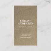 Vintage florale Rustikalkraft Visitenkarte (Rückseite)