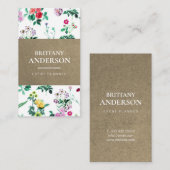 Vintage florale Rustikalkraft Visitenkarte (Vorne/Hinten)