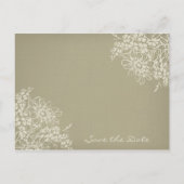 Vintage florale Save the Date Hochzeitskarten Ankündigungspostkarte (Rückseite)