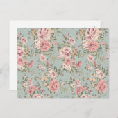 Vintage florale Tapete Postkarte (Vorne/Hinten)
