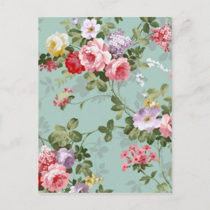 Vintage florale Tapete Postkarte