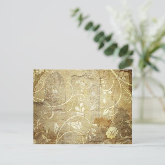 Vintage florale Tapete Postkarte (Stehend Vorderseite)