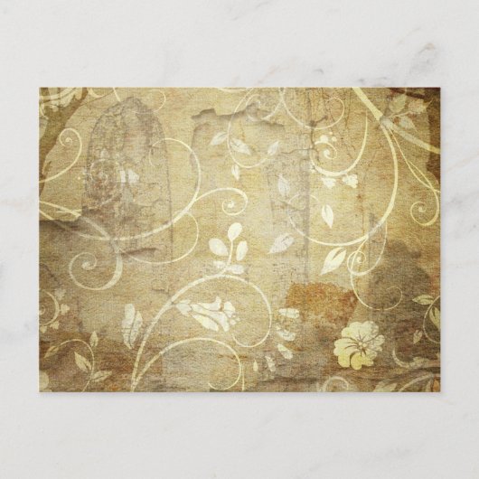 Vintage florale Tapete Postkarte (Vorderseite)