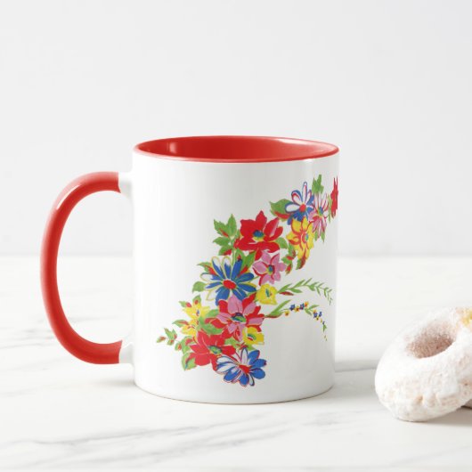 Vintage florale Tasse (Mit Donut)
