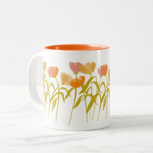 Vintage florale Tasse (Vorderseite Links)