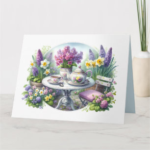 Vintage Florale Teeparty im Garten Anpassbar Karte