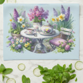 Vintage Florale Teeparty im Garten Geschirrtuch (Gefaltet)