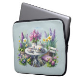 Vintage Florale Teeparty im Garten Laptopschutzhülle (Vorderseite Links)