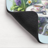 Vintage Florale Teeparty im Garten Mousepad (Ecke)