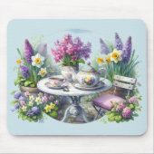 Vintage Florale Teeparty im Garten Mousepad (Vorne)