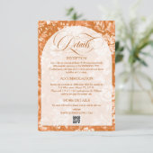 Vintage florale Terrakotta - Neutrale Hochzeitssti Begleitkarte (Stehend Vorderseite)