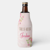 Vintage florale Trauzeugin Flasche Cool Flaschenkühler (Flaschenvorderseite)