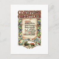Vintage florale Typografie Weihnachtsgrüße Gedicht
