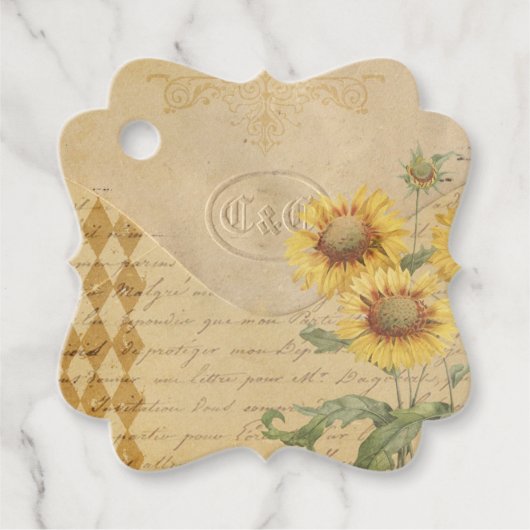 Vintage florale Umschlag Scrapbook Verzierung Geschenkanhänger (Vorderseite)