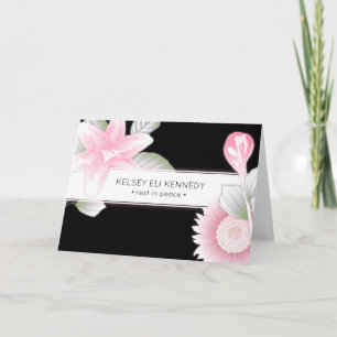 Vintage, florale und elegante Beerdigung Karte