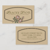 Vintage florale Visitenkarte (Vorne/Hinten)