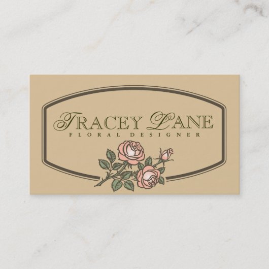 Vintage florale Visitenkarte (Vorderseite)