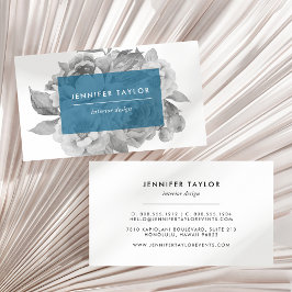 Vintage florale Visitenkarten | Cerulean Visitenkarte