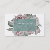 Vintage florale Visitenkarten | Jade Visitenkarte (Vorderseite)