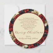 Vintage florale Weihnachtskarte Feiertagskarte (Rückseite)