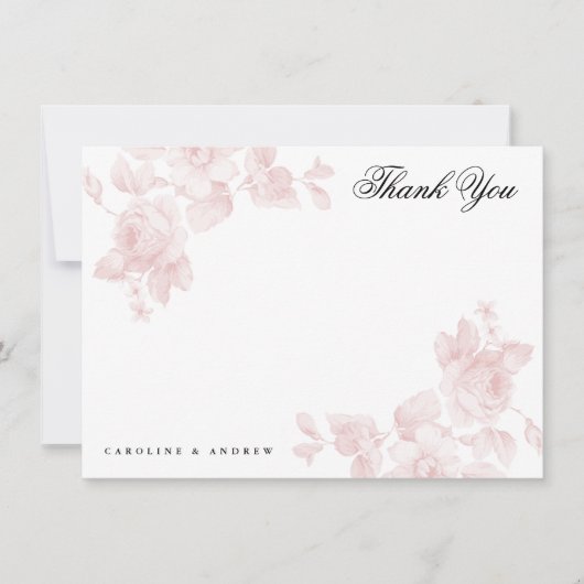 Vintage florale Wohnung Dankeschön Karte (Vorderseite)