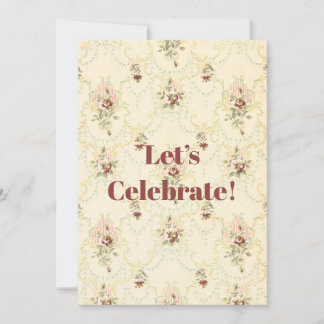 Vintage, florales Muster Einladung
