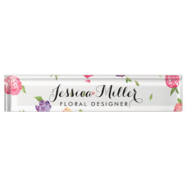 Vintage Floralfarben - Handwerksdesigner II Namensplakette