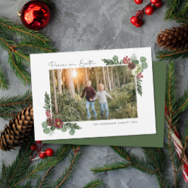 Vintage Floralfriedensfotokarte Feiertagskarte