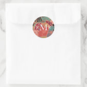 Vintage Floralmonogramm-Personalisierte Aufkleber (Tasche)